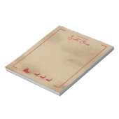 Rood kersthoes op oud papier met oude kleuren notitieblok (Linkerzijde)