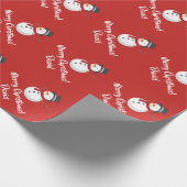 Rood kerstinpakpapier voor kerst Snowman Cadeaupapier (Hoek)