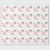 Rood kerstinpakpapier voor kerst Snowman Cadeaupapier (Vlak)