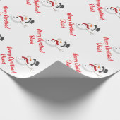 Rood kerstinpakpapier voor kerst Snowman Cadeaupapier (Hoek)