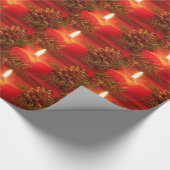 Rood kerstkaarsenpapier voor kerstkaarten cadeaupapier (Hoek)