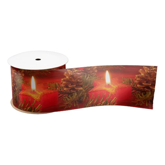 Rood kerstkaarsje Satin Gift Lint (Spoel)