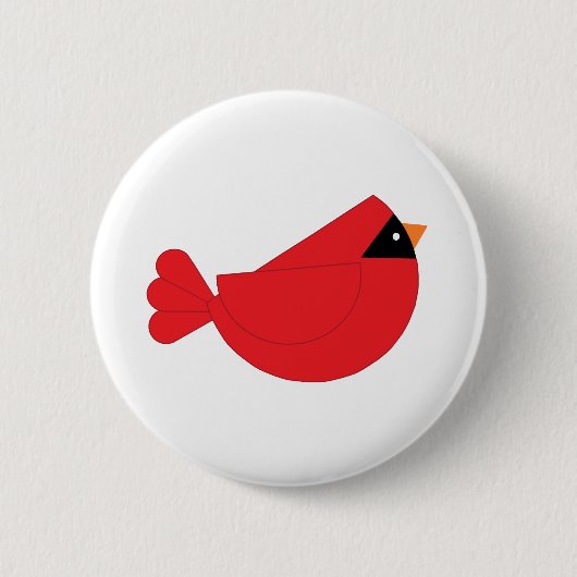 Rood kerstkardinaal Bird Ronde Button 5,7 Cm (Voorkant)