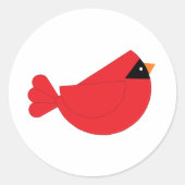 Rood kerstkardinaal Bird Ronde Sticker (Voorkant)