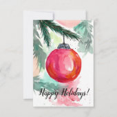 Rood kerstkerstkaartje bedankkaart (Voorkant)