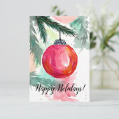 Rood kerstkerstkaartje bedankkaart (Staand voorkant)