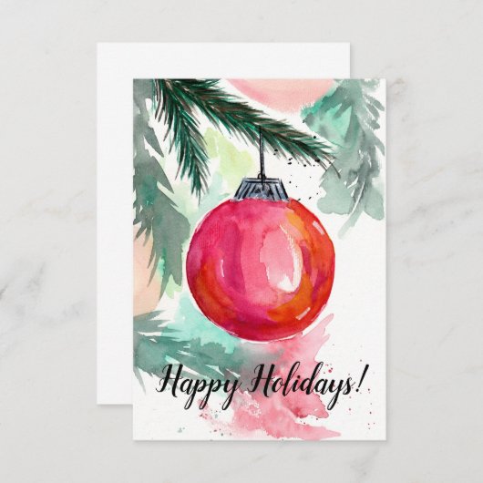 Rood kerstkerstkaartje bedankkaart (Voorkant / Achterkant)