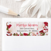 Rood kerstkerstkleerblad etiket (Insitu)