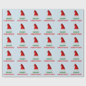 Rood kerstkerstPet + "MERRY CHRISTMAS!" Cadeaupapier (Vlak)