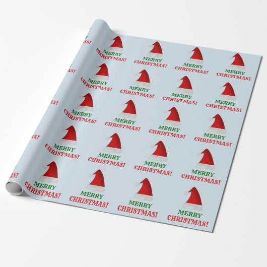 Rood kerstkerstPet + "MERRY CHRISTMAS!" Cadeaupapier (Uitgerold)