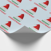 Rood kerstkerstPet + "MERRY CHRISTMAS!" Cadeaupapier (Hoek)