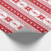 Rood kerstkeuken Geïnspireerd patroon Cadeaupapier (Hoek)