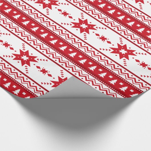 Rood kerstkeuken Geïnspireerd patroon Cadeaupapier (Hoek)