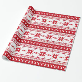 Rood kerstkeuken Geïnspireerd patroon Cadeaupapier