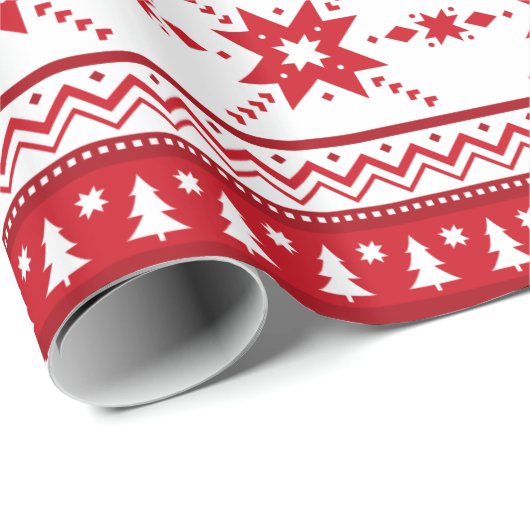 Rood kerstkeuken Geïnspireerd patroon Cadeaupapier (Rol Hoek)