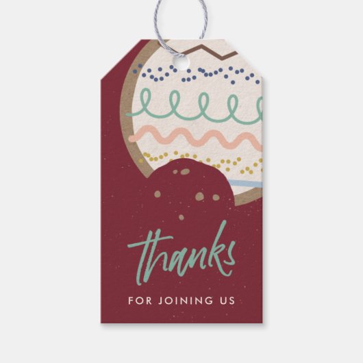 Rood kerstkoekje Decoratieve Partij voor Label Cadeaulabel (Voorkant)