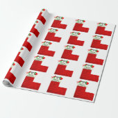 Rood kerstkous inpakpapier (Uitgerold)