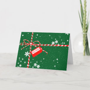 Rood kerstLabel op cadeaukaartje Feestdagen Kaart