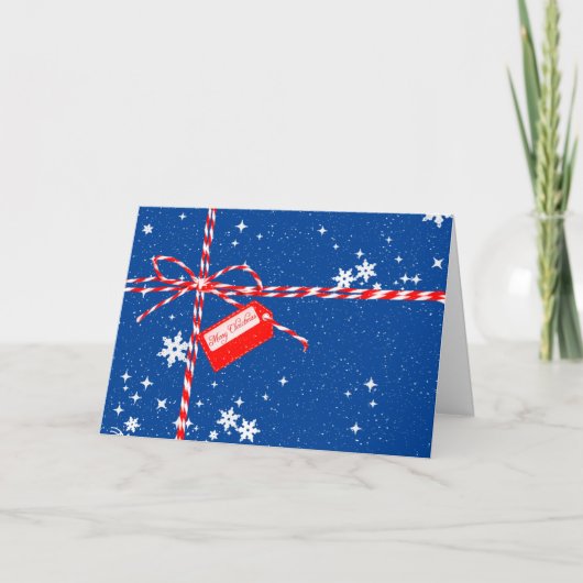 Rood kerstLabel op cadeaukaartje Feestdagen Kaart (Voorkant)