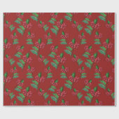Rood kerstlef-omslagpapier cadeaupapier (Vlak)