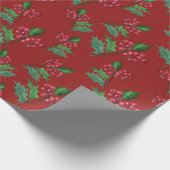 Rood kerstlef-omslagpapier cadeaupapier (Hoek)