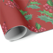 Rood kerstlef-omslagpapier cadeaupapier (Rol Hoek)