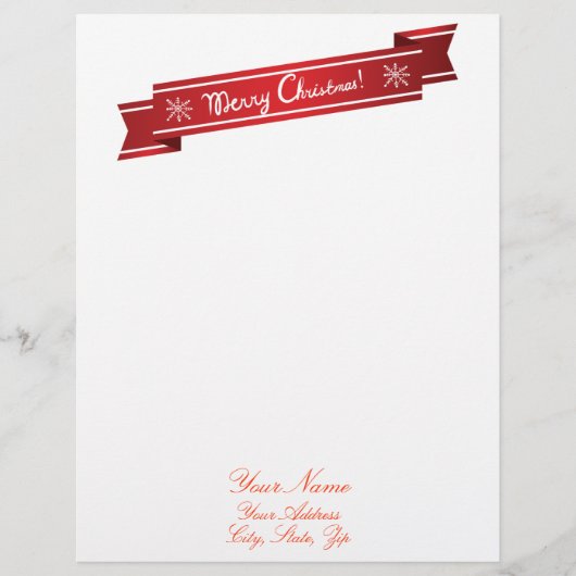 Rood kerstlint briefhoofd ontwerp (Voorkant)