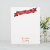 Rood kerstlint briefhoofd ontwerp (Staand voorkant)