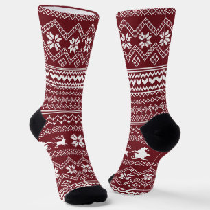 Rood Kerstman Kersttrui Patroon Sokken