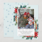 Rood Kerstmis Bloemen Grappig bericht Foto Feestdagenkaart (Voorkant / Achterkant)