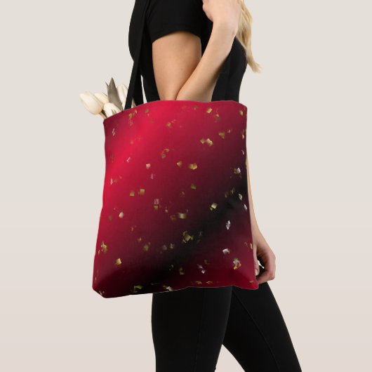 rood, kerstmis, cheques, kerstmis, glanzend, sierb tote bag (Dichtbij)