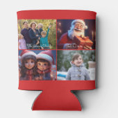 Rood Kerstmis Familie Foto Blikjeskoeler (Achterkant)