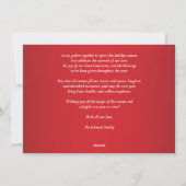 Rood Kerstmis Familie Foto Feestdagenkaart (Achterkant)