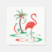 Rood Kerstmis Flamingo servetpapier Servet (Voorkant)