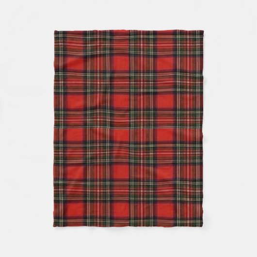 Rood Kerstmis Plaid Patroon Fleece Deken (Voorkant)