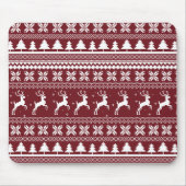 Rood Kerstmis Rendier Kersttrui Patroon Muismat (Voorkant)