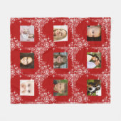 Rood, Kerstmis, sneeuwvlokken, aangepaste foto Fleece Deken (Voorkant (Horizontaal))