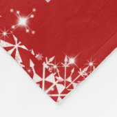 Rood, Kerstmis,  sneeuwvlokken, aangepaste foto Fleece Deken (Hoek)