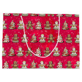 Rood kerstontbijtkoek Cookie-kersttas Groot Cadeauzakje (Achterkant)