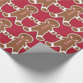 Rood kerstontbijtkoekjes Koekjespapier Cadeaupapier (Hoek)