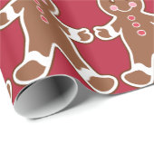 Rood kerstontbijtkoekjes Koekjespapier Cadeaupapier (Rol Hoek)