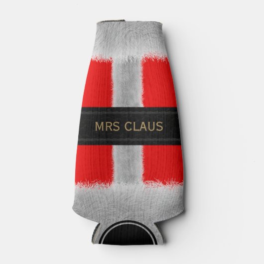 Rood kerstpak Mrs Claus Kerstfles Koeler (Voorkant)