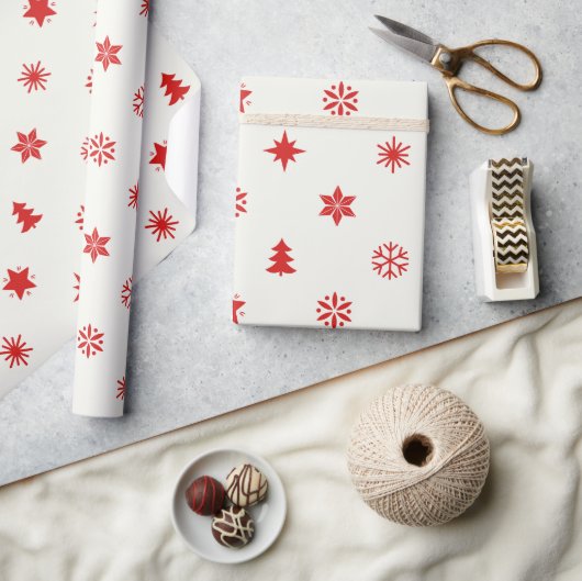 Rood kerstpapier cadeaupapier (Crafts)
