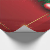 Rood kerstpapier cadeaupapier (Hoek)