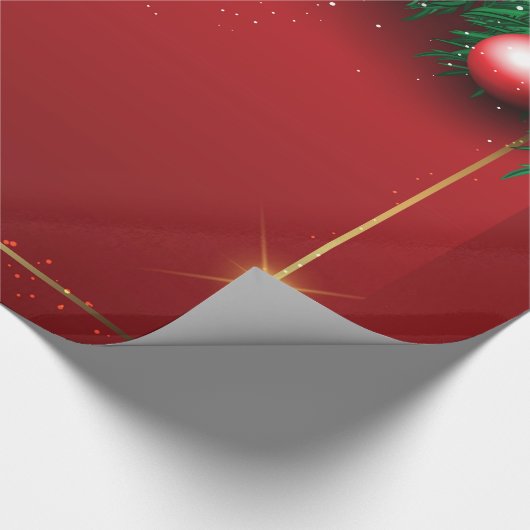 Rood kerstpapier cadeaupapier (Hoek)