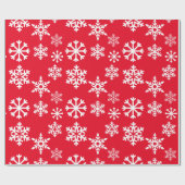 Rood kerstpapier met sneeuwvlokken cadeaupapier (Vlak)