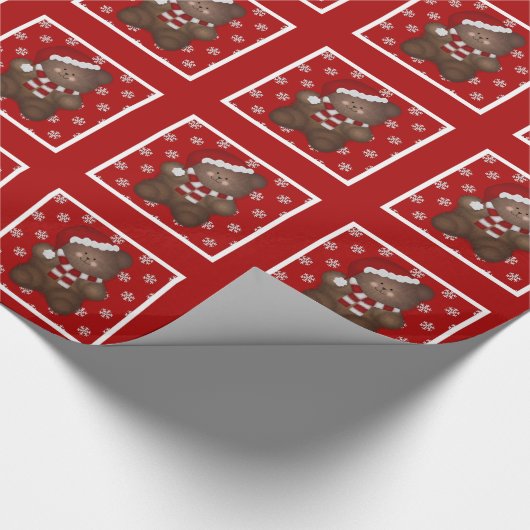 Rood: kerstpapier voor Beren Cadeaupapier (Hoek)