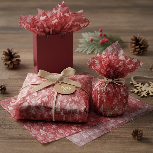 Rood kerstpatroon#6 ID1009 Tissuepapier
