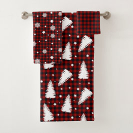 Rood kerstpatroon bad handdoek