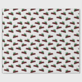 Rood kerstpatroon cadeaupapier (Vlak)